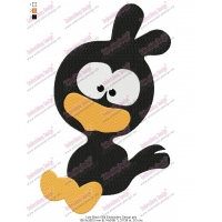 Cute Black Bird Embroidery Design